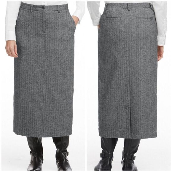 L.L. Bean Weekend Mid-Length Herringbone Skirt size 6P - Picture 1 of 10